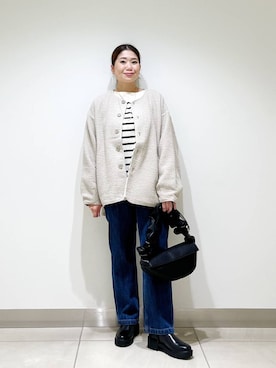 「アイテム（ヘアゴム）」を使った、オダカオリさん（レディース・153cm）の秋コーディネート