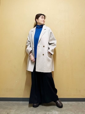 「URBAN RESEARCH DOORS（アーバンリサーチドアーズ）のウールリバーテーラードコート（その他アウター）」を使った、オダカオリさん（レディース・153cm）の秋コーディネート