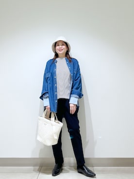 「URBAN RESEARCH DOORS（アーバンリサーチドアーズ）のコットンリネンパネルハット（ハット、ベージュ系）」を使った、おださん（レディース・153cm）の春コーディネート