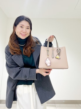 「アイテム（ピーコート）」を使った、オダカオリさん（レディース・153cm）の冬コーディネート