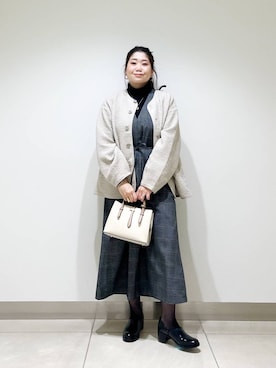 「アイテム（ヘアゴム）」を使った、オダカオリさん（レディース・153cm）の秋コーディネート
