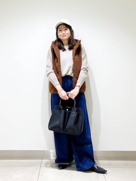 「デートコーデ」｜「アイテム（その他アウター）」を使った、オダカオリさん（レディース・153cm）の秋コーディネート