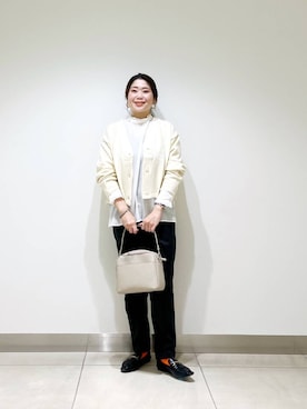 「URBAN RESEARCH DOORS（アーバンリサーチドアーズ）のピンタックフリルスタンドカラーブラウス（シャツ/ブラウス）」を使った、オダカオリさん（レディース・153cm）の秋コーディネート