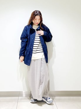 「アイテム（マウンテンパーカー）」を使った、オダカオリさん（レディース・153cm）の秋コーディネート