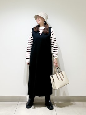 「アイテム（ワンピース/ドレス）」を使った、オダカオリさん（レディース・153cm）の秋コーディネート