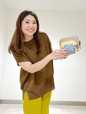 「アイテム（ポーチ）」を使った、オダカオリさん（レディース・153cm）の夏コーディネート