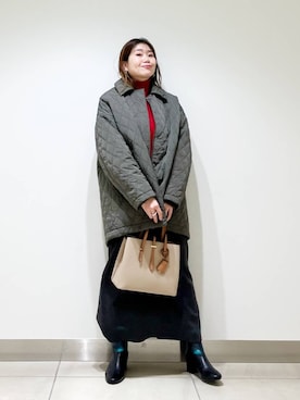 「URBAN RESEARCH DOORS（アーバンリサーチドアーズ）のタートルネックニット（ニット/セーター）」を使った、オダカオリさん（レディース・153cm）の冬コーディネート