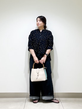 「Lee（リー）のアイテム」を使った、オダカオリさん（骨格ウェーブ・レディース・153cm）の秋コーディネート