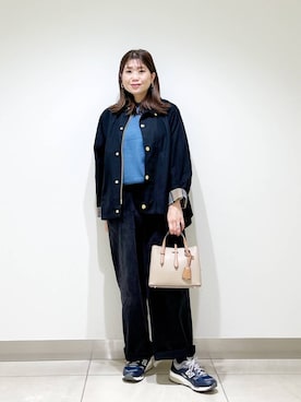「アイテム（その他アウター、ブラック系）」を使った、オダカオリさん（レディース・153cm）の秋コーディネート