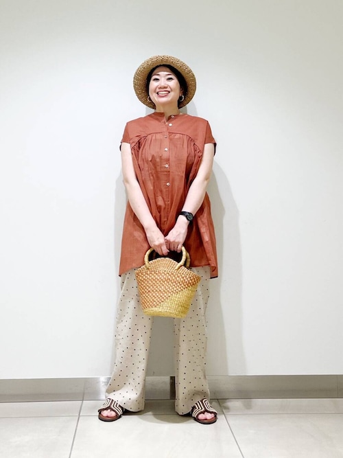 セール】『UR TECH』ボイルギャザーフレンチブラウス（シャツ/ブラウス