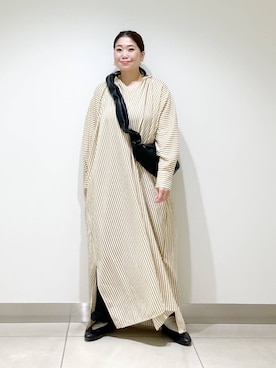 「骨格ウェーブ」｜「アイテム（オールインワン・サロペット）」を使った、オダカオリさん（レディース・153cm）の夏コーディネート