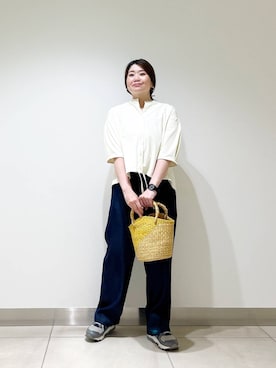 「ウェーブ×カジュアル」｜オダカオリさん（レディース・153cm）の夏コーディネート