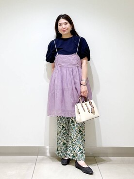 「URBAN RESEARCH DOORS（アーバンリサーチドアーズ）のアイテム（キャミソール）」を使った、オダカオリさん（レディース・153cm）の夏コーディネート