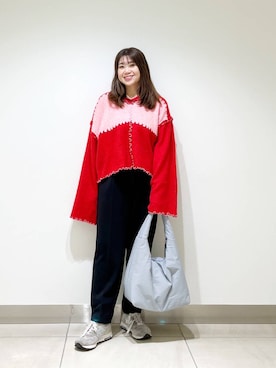 「URBAN RESEARCH DOORS（アーバンリサーチドアーズ）のクッショントート（トートバッグ）」を使った、オダカオリさん（レディース・153cm）の冬コーディネート