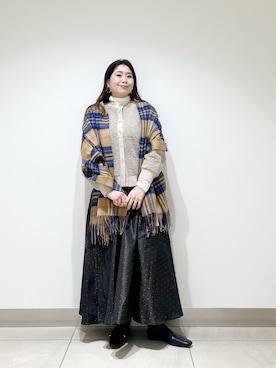 「アイテム（ローファー）」を使った、オダカオリさん（レディース・153cm）の秋コーディネート