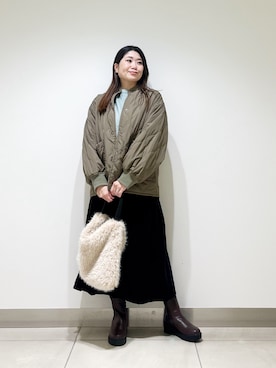 「アイテム（ブルゾン）」を使った、オダカオリさん（レディース・153cm）の秋コーディネート