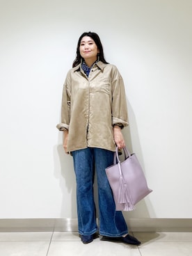 「秋のコーデ」｜「アイテム（財布/小物）」を使った、オダカオリさん（レディース・153cm）の秋コーディネート