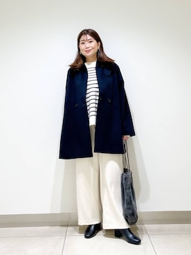 「アイテム（ステンカラーコート）」を使った、オダカオリさん（レディース・153cm）の秋コーディネート