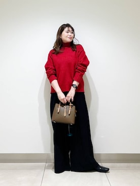 「URBAN RESEARCH DOORS（アーバンリサーチドアーズ）のタートルネックニット（ニット/セーター）」を使った、オダカオリさん（レディース・153cm）の冬コーディネート