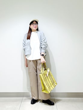 「URBAN RESEARCH DOORS（アーバンリサーチドアーズ）のFORK&SPOON　ボトルネックショートスリーブTシャツ（Tシャツ/カットソー、ホワイト系）」を使った、おださん（レディース・153cm）の春コーディネート