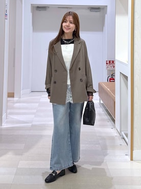 「GLOBAL WORK（グローバルワーク）のアイテム（ジャケット/アウター）」を使った、きょんさん（レディース・155cm）の春コーディネート