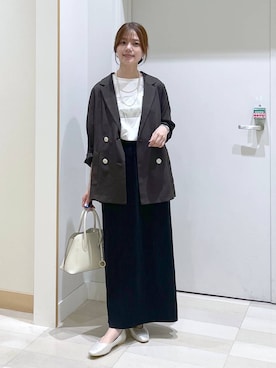 「GLOBAL WORK（グローバルワーク）のアイテム（テーラードジャケット）」を使った、きょんさん（レディース・155cm）の秋コーディネート