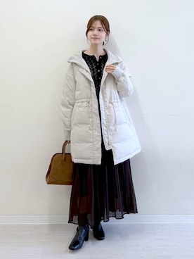 「アイテム（スカート）」を使った、きょんさん（レディース・155cm・30代）の秋コーディネート