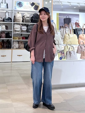 「GLOBAL WORK（グローバルワーク）のアイテム（帽子）」を使った、きょんさん（レディース・155cm）の春コーディネート