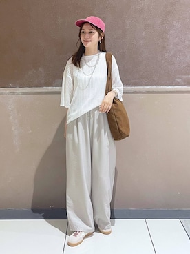 「アイテム（キャップ）」を使った、きょんさん（レディース・155cm・30代）の夏コーディネート