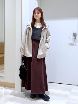 「GLOBAL WORK（グローバルワーク）のアイテム（ベスト）」を使った、きょんさん（レディース・155cm）の秋コーディネート