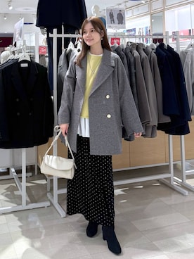 「アイテム（チェスターコート）」を使った、きょんさん（レディース・155cm）の秋コーディネート