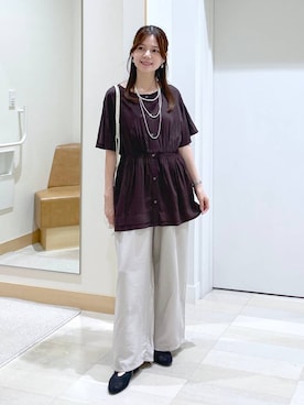 「アイテム（パンプス、グレー系）」を使った、きょんさん（レディース・155cm）の夏コーディネート