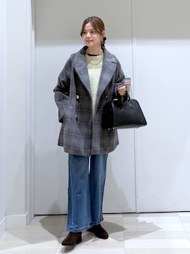 「体型カバー」｜「アイテム（チェスターコート）」を使った、きょんさん（レディース・155cm）の冬コーディネート