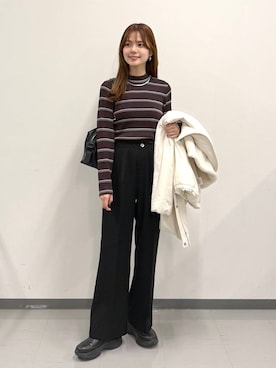 「GLOBAL WORK（グローバルワーク）のアイテム（アクセサリー）」を使った、きょんさん（レディース・155cm）の冬コーディネート