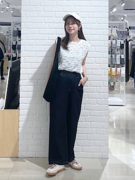「アイテム（キャップ）」を使った、きょんさん（レディース・155cm・30代）の夏コーディネート