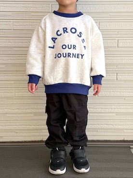 「アイテム（カーゴパンツ）」を使った、きょんさん（キッズ・93cm）の冬コーディネート