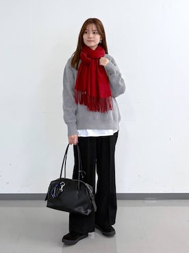 「アイテム（ボストンバッグ）」を使った、きょんさん（レディース・155cm・30代）の冬コーディネート