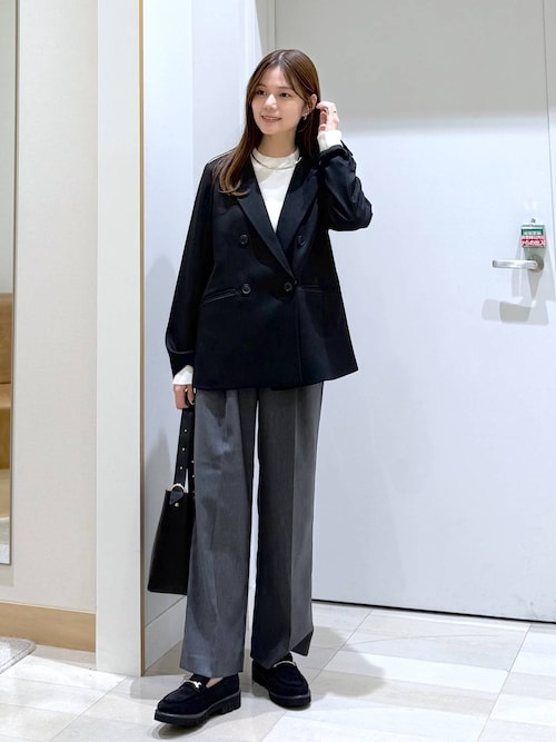 サロンドグローバルワーク 黒 ダブルブレスト テーラードジャケット M