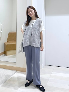 「アイテム（スラックス）」を使った、きょんさん（レディース・155cm・30代）の夏コーディネート