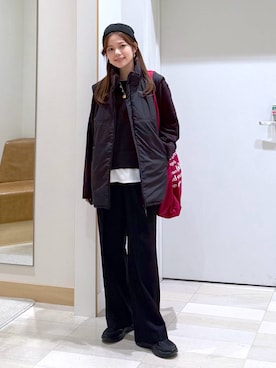 「ウエストゴム」｜「アイテム（ワンピース/ドレス）」を使った、きょんさん（レディース・155cm）の冬コーディネート