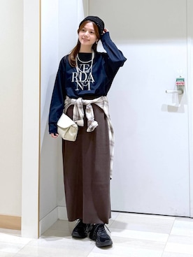 「GLOBAL WORK（グローバルワーク）のアイテム（ワンピース）」を使った、きょんさん（レディース・155cm）の秋コーディネート