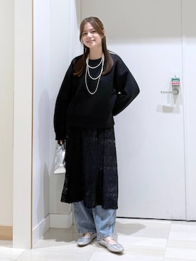 「GLOBAL WORK（グローバルワーク）のGOODデニムバギーパンツ/498388（デニムパンツ）」を使った、きょんさん（レディース・155cm）の秋コーディネート