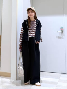 「GLOBAL WORK（グローバルワーク）のアイテム（帽子）」を使った、きょんさん（レディース・155cm）の冬コーディネート