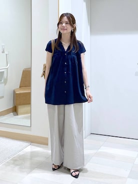 「アイテム（ネックレス、イエロー系）」を使った、きょんさん（レディース・155cm）の夏コーディネート