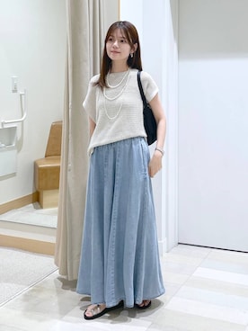 「アイテム（デニムスカート）」を使った、きょんさん（レディース・155cm・30代）の夏コーディネート