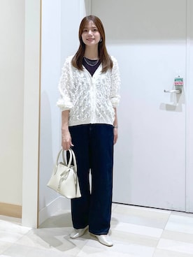 「GLOBAL WORK（グローバルワーク）のGOODデニムバギーパンツ/498388（デニムパンツ）」を使った、きょんさん（レディース・155cm）の秋コーディネート