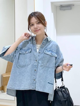 「GLOBAL WORK（グローバルワーク）の撥水軽量2WAYバッグ/137590（ショルダーバッグ）」を使った、きょんさん（レディース・155cm・30代）の夏コーディネート