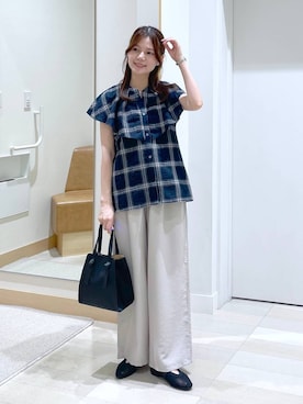 「アイテム（パンプス、グレー系）」を使った、きょんさん（レディース・155cm）の夏コーディネート