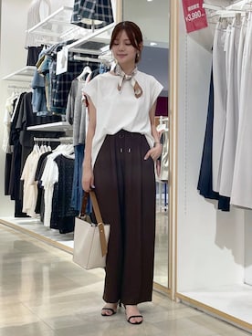 「GLOBAL WORK（グローバルワーク）のアイテム（パンツ）」を使った、きょんさん（レディース・155cm）の夏コーディネート
