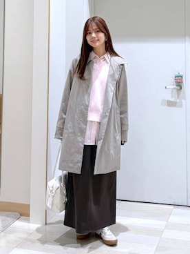 「GLOBAL WORK（グローバルワーク）のアイテム（ステンカラーコート）」を使った、きょんさん（レディース・155cm）の冬コーディネート